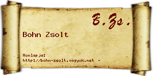 Bohn Zsolt névjegykártya